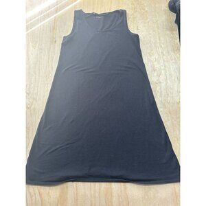Eileen Fisher Organic Cotton Lycra Black Dress Sleeveless Knit S Sport Outdoor
